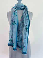 Load image into Gallery viewer, Hummingbirds Scarf/Shawl in Robins egg
