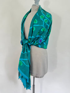 Lily Pads Scarf/Wrap in Turquoise