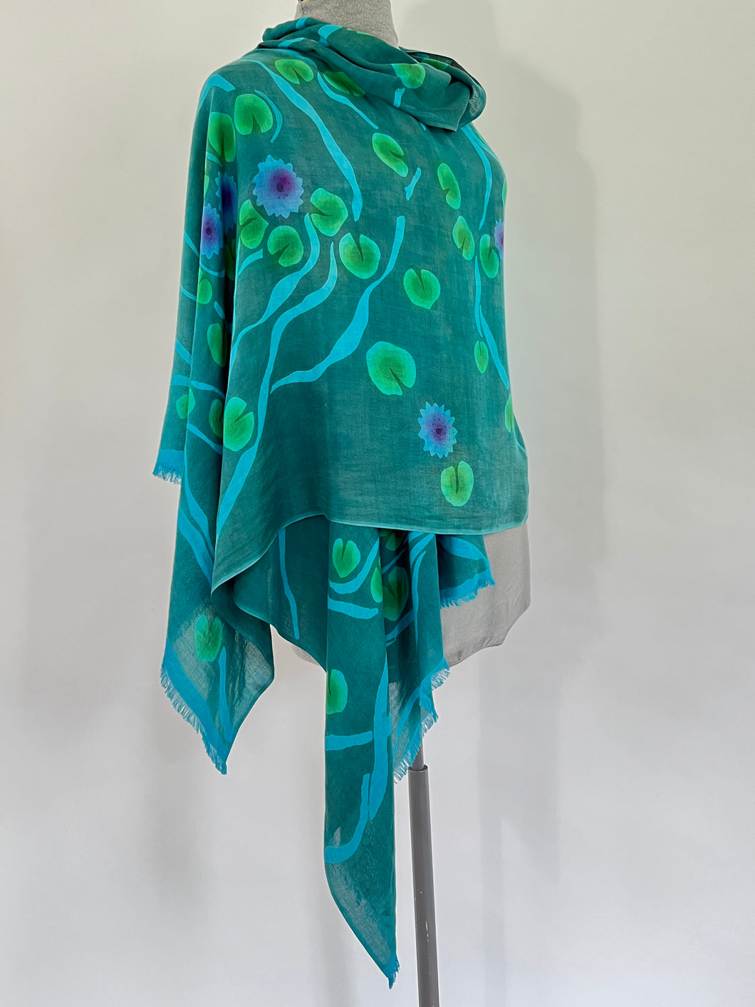 Lily Pads Scarf/Wrap in Turquoise