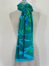 Load image into Gallery viewer, Lily Pads Scarf/Wrap in Turquoise
