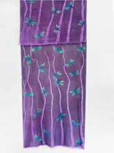 Load image into Gallery viewer, Hand Painted Silk Dragonflies Scarf/Wrap
