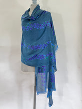 Load image into Gallery viewer, Willow Branches Scarf/Wrap in Navy Blue
