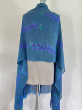 Load image into Gallery viewer, Willow Branches Scarf/Wrap in Navy Blue
