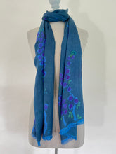 Load image into Gallery viewer, Willow Branches Scarf/Wrap in Navy Blue
