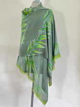 Load image into Gallery viewer, Silk Eucalyptus Leaves Scarf/Wrap in Sage Green
