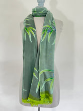 Load image into Gallery viewer, Silk Eucalyptus Leaves Scarf/Wrap in Sage Green
