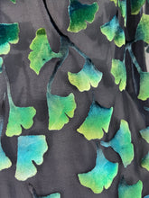 Load image into Gallery viewer, Velvet Gingko Leaves Scarf/Shawl in Black and Green
