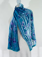 Load image into Gallery viewer, Dragonflies Scarf in Blue
