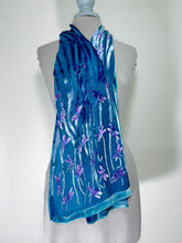 Load image into Gallery viewer, Dragonflies Scarf in Blue
