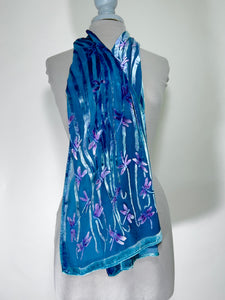 Dragonflies Scarf in Blue