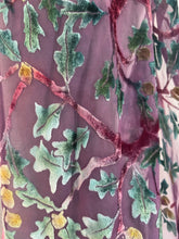 Load image into Gallery viewer, Hand-Painted Devoré Velvet Scarf — Acorns in Mauve

