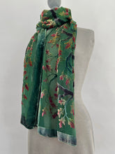 Load image into Gallery viewer, Green Oak Leaves Scarf/Shawl
