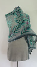 Load and play video in Gallery viewer, Pale Gray Eucalyptus Leaves Scarf/Shawl
