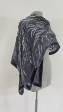 Load and play video in Gallery viewer, All Black Eucalyptus Leaves Scarf/Shawl

