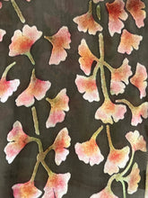 Load image into Gallery viewer, Velvet Scarf with Ginkgo Leaves in Taupe
