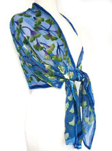 Load image into Gallery viewer, Velvet Gingko Scarf/Shawl in Blue
