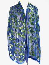 Load image into Gallery viewer, Velvet Gingko Scarf/Shawl in Blue
