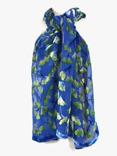 Load image into Gallery viewer, Velvet Gingko Scarf/Shawl in Blue
