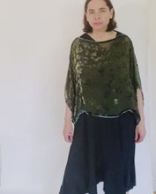 Load and play video in Gallery viewer, Olive Velvet Poncho Top
