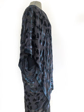 Load image into Gallery viewer, Black Velvet on Black Silk Chiffon Gingko Leaves Kimono-Sherit Levin
