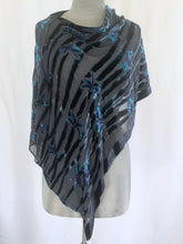 Load image into Gallery viewer, Dragonflies Poncho/Scarf in Black
