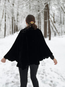 Black Cape with Gingko Leaves