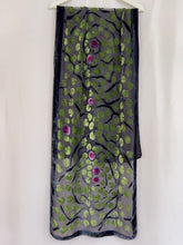 Load image into Gallery viewer, Black Velvet Lily Pads Scarf/Shawl
