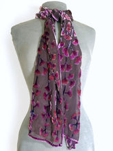 Load image into Gallery viewer, Bordeaux Background Gingko Scarf
