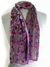 Load image into Gallery viewer, Bordeaux Background Gingko Scarf-Sherit Levin
