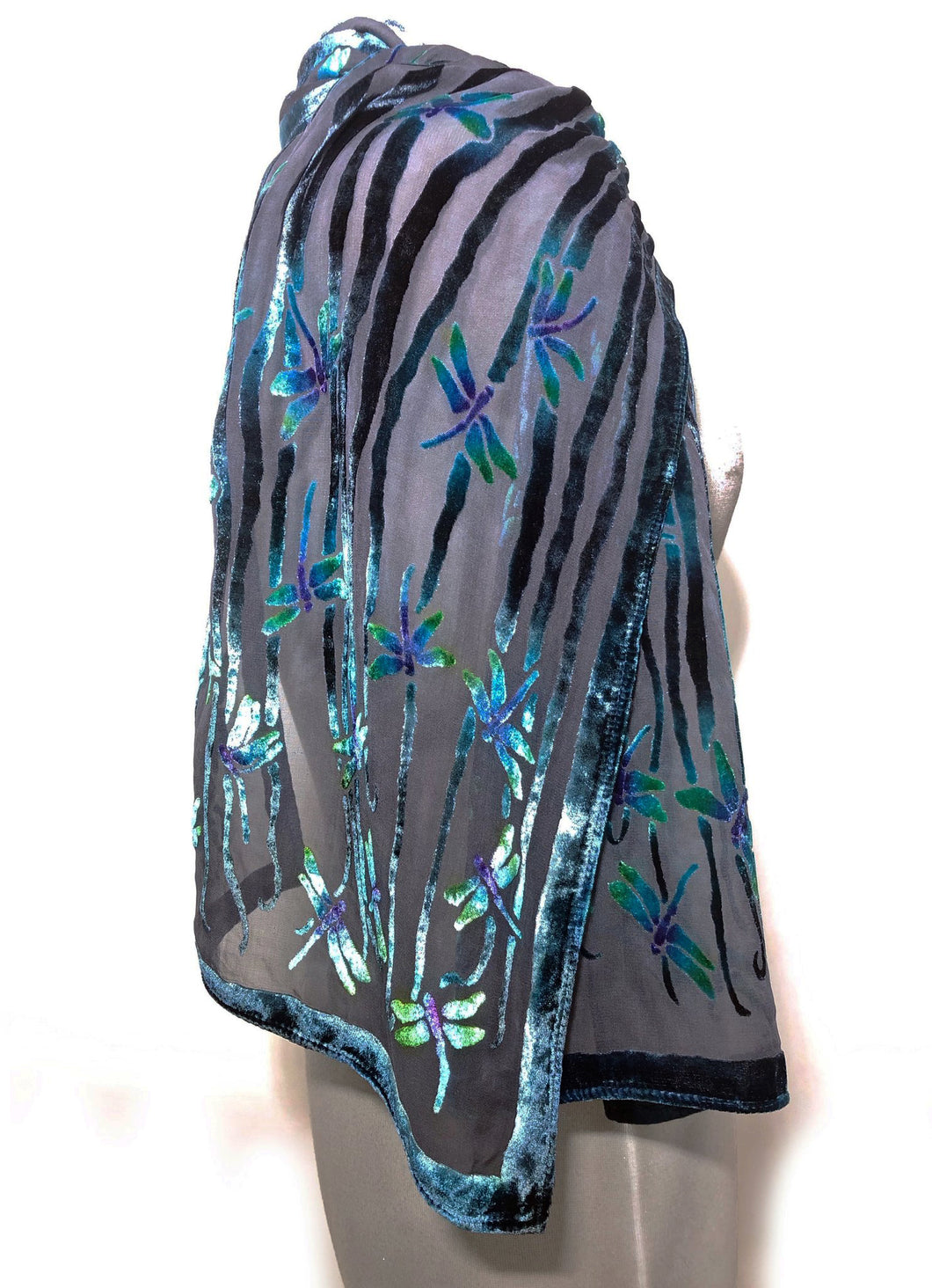 Dragonflies Scarf in black