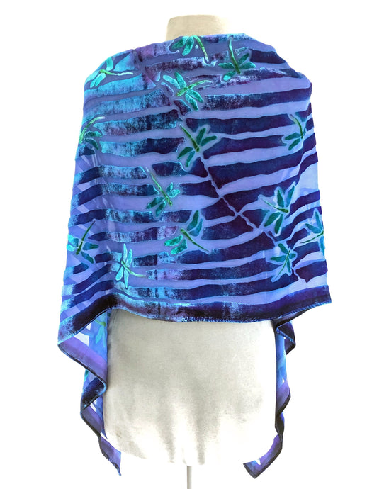 Dragonflies Purple Velvet Scarf/Shawl-Sherit Levin