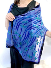 Load image into Gallery viewer, Dragonflies Purple Velvet Scarf/Shawl-Sherit Levin

