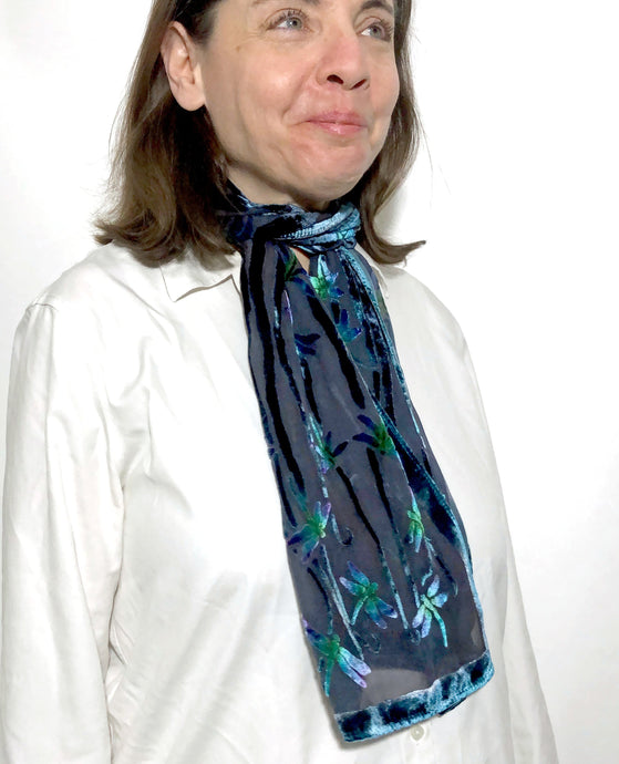 Dragonflies Scarf in black-Sherit Levin