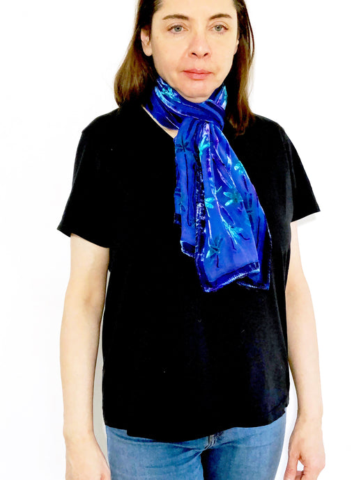Dragonflies Scarf in Purple-Sherit Levin