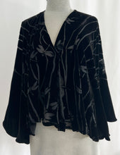 Load image into Gallery viewer, Black Cape with Burnout Velvet Dragonflies
