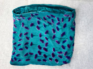 Gingko Leaves Circle Scarf in Turquoise