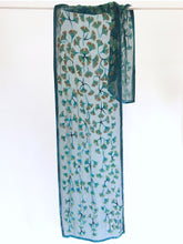 Load image into Gallery viewer, Gingko Leaves Velvet Scarf in Teal-Sherit Levin
