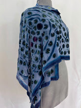 Load image into Gallery viewer, Gray Velvet Lily Pads Scarf/Shawl
