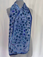 Load image into Gallery viewer, Velvet Scarf with Lily Pads Pattern in Gray
