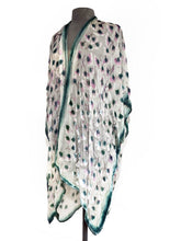 Load image into Gallery viewer, Ivory White Velvet Kimono with Painted Gingko Leaves-Sherit Levin

