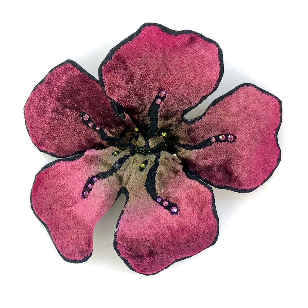 Large Fuchsia Flower Pin-Sherit Levin