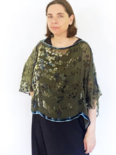 Load image into Gallery viewer, Olive Velvet Poncho Top-Sherit Levin

