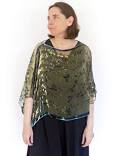 Load image into Gallery viewer, Olive Velvet Poncho Top-Sherit Levin
