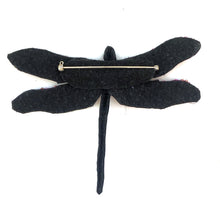 Load image into Gallery viewer, Silk Velvet Dragonfly Pin in Fuchsia
