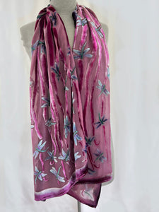 Scarf/Wrap with Dragonflies in Pink