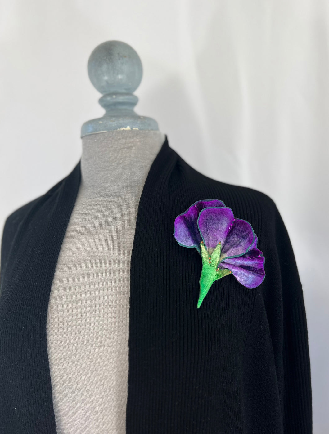Purple Profile Flower Pin