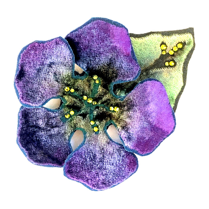 Purple Velvet Hair Clip/Pin-Sherit Levin