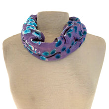 Load image into Gallery viewer, Purple Velvet Willow Branches Circle Scarf-Sherit Levin
