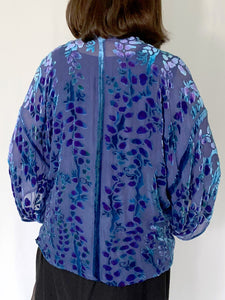 Willows Pattern purple Short Kimono Jacket
