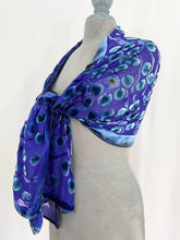 Load image into Gallery viewer, Purple Velvet Lily Pads Scarf/Shawl
